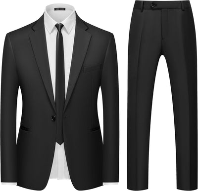 Men'S 2 Piece Suit One Button Slim Fit Formal Wedding Prom Tuxedo Suits Blazer Pants with Tie Set