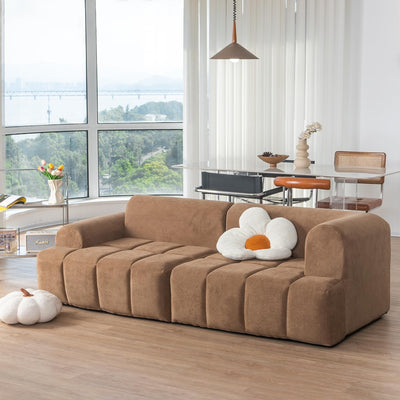 Foam Sofa, Made with All Foam, Great for Livingroon and Bedroom (Brown)