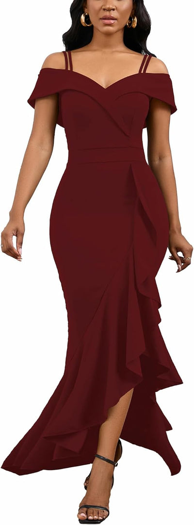 2024 Women'S Sexy Bodycon Dress Sleeveless Split Wedding Guest Bridesmaid Midi Dresses