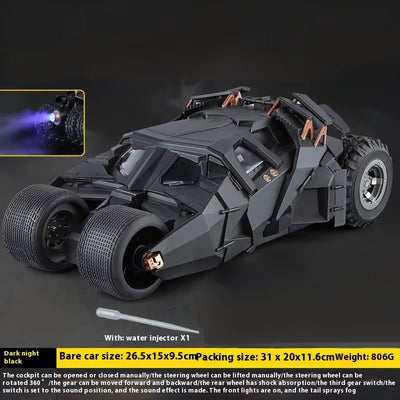 1:18 Batmobile Tumbler Slide Spray Truck Alloy Metal Diecast Car Model Sound & Light Collectibles Hobby Decoration Birthday Gift