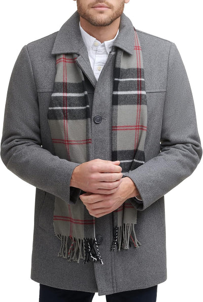 Men'S Weston Wool Blend Coat with Scarf (Regular and Big & Tall)