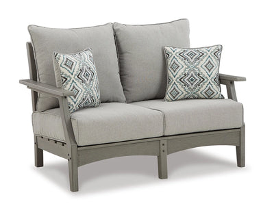 Contemporary Visola Outdoor Loveseat with Cushion Gray