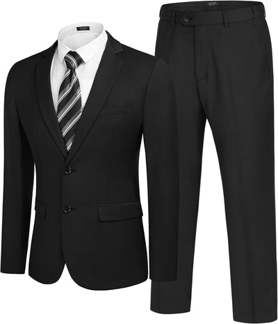 Men'S 2 Piece Suits Classic Fit 2 Button Dress Suits Tuxedo Jacket Blazer for Wedding Business Dinner Prom