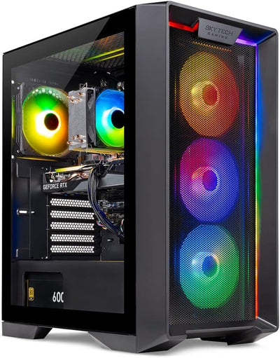 Nebula Gaming PC Desktop – Intel Core I5 13400F 2.5 Ghz, NVIDIA RTX 4060, 1TB NVME SSD, 16GB DDR4 RAM 3200, 600W Gold PSU, 11AC Wi-Fi, Windows 11 Home 64-Bit,Black