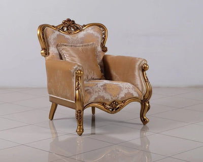 Luxury Golden Bronze Wood Trim CLEOPATRA Chair  Traditional