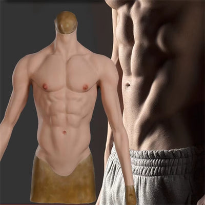 Real Silicone False Chest Muscle, Male Mannequin Clothes, Muscular Stage Costume, Cross Dressing Cover, Lower Body, E020