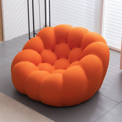 [Flash Sale]Modern Upholstered Fabric Lazy Sofa Chair Orange Internet Celebrity Sofa[Us-W]