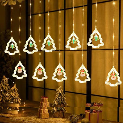 Christmas Led Decorative Lights Strip Star Curtain Lights Christmas Tree Lights String Festival Atmosphere Lights Star Lights