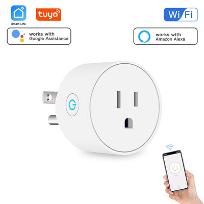 Tuya Wifi Smart Plug USA Socket Wireless Switch Smart Home App Scene Linkage Support Alexa Google Home Voice Assitant Control