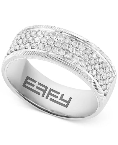 EFFYÂ® Men'S Diamond Pavã© Band (3/4 Ct. T.W.) in 14K White Gold