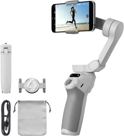 Osmo Mobile SE, 3-Axis Phone Gimbal, Portable and Foldable, Gimbal Stabilizer for Iphone, Andriod, Shotguides, Activetrack 6.0, Vlogging Stabilizer for Youtube, Tiktok, Travel