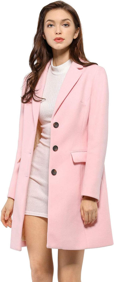 Women'S 2024 Pea Coat Single Breasted Long Winter Coats for Women