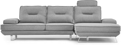 Modern Light Grey Fabric Sondra Sectional - Left Chaise