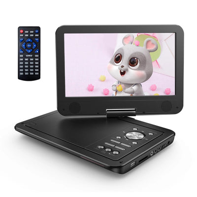 12.5" Portable DVD Player with 10.5" HD Swivel Screen, 6 Hour Rechargeable Battery for Car Kids, 1080P