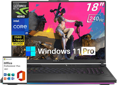 ROG Strix G18 18" Gaming Laptop, 2.5K 240Hz Display, Intel 24-Core I9-14900Hx, NVIDIA Geforce RTX 4060, 64 GB DDR5 RAM, 1 TB SSD, Backlit Keyboard, Windows 11 Pro, with Office Lifetime License