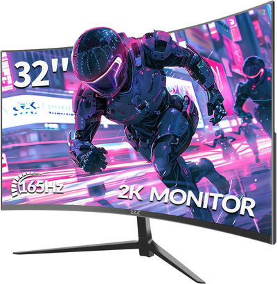 32-Inch QHD Curved Gaming Monitor - 2K Resolution, 165Hz/180Hz Refresh Rate, 1Ms Response Time, Freesync & G-Sync, HDR10, 122% Srgb Coverage, DP/HDMI, VESA Mount Compatible