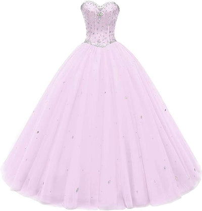 Women'S Sweetheart Ball Gown Tulle Quinceanera Dresses Prom Dress