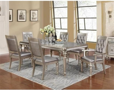 5 Piece Dining Set in Metallic Platinum