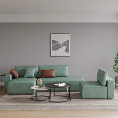 Sectional Sofa Modern Style Leather Sleeper L Shaped Sofa with Storage Chaise for Living Room