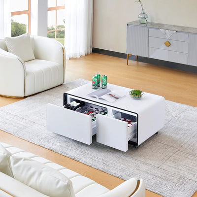 Furniture Smart Table Fridge, Multifunctional Coffee Table with Cooler and Frozen 22692