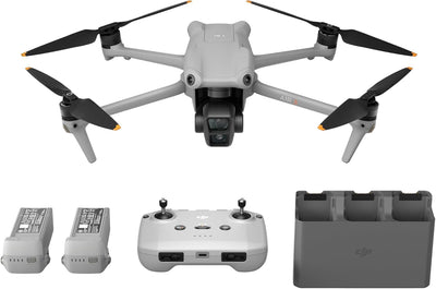 Air 3 Fly More Combo with RC-N2 Remote Controller, Drone with Camera 4K, Dual Primary Cameras, 3 Batteries for Extended Flight Time, 48MP Photo, Camera Drone for Adults, FAA Remote ID Compliant