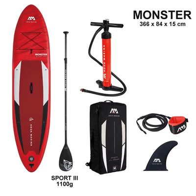 Inflatable SUP Stand up Paddle Board,Model MONSTER Bt-23Mop,Water Sport Board, Boat, Yacht, Surf, 366X84X15Cm