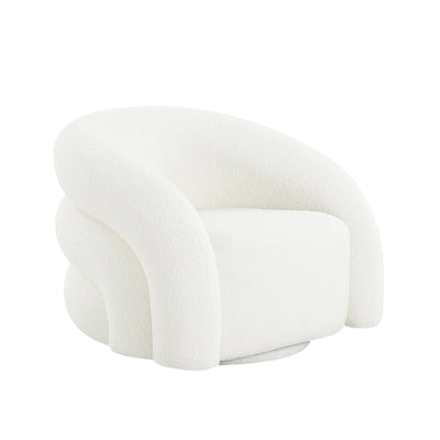 Noho Lounge Swivel Chair in Ivory for Indoor Space, All Age of Group