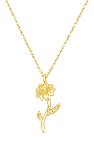 Gold Flower Pendant Necklace