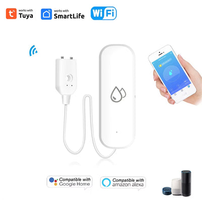 Tuya Wifi and Zigbee Water Sensor Leakage Alarm Flood Leak Detector Smart Home APP Remote Control Smart Home Security Protection