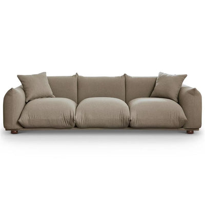 Mid-Century Modern Living Room Luxury Boucle Fabric Couch in Mocha