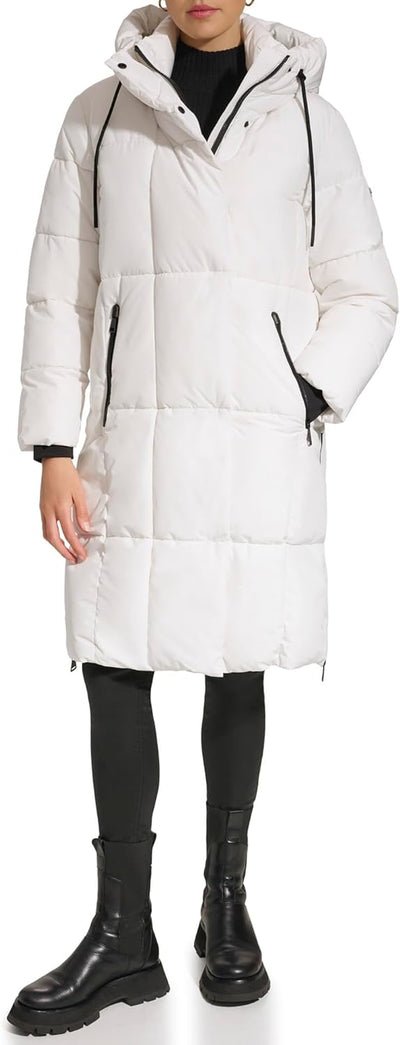 Womens Hooded Long down Alternative Puffer Jacket