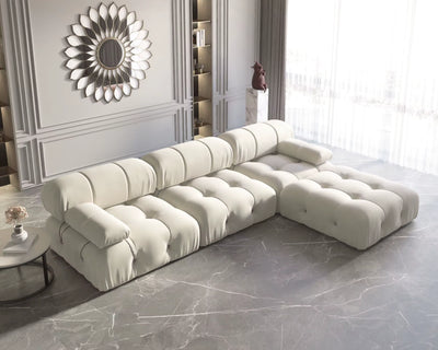 Velvet L-Shaped Soft and Comfortable Living Room Sofa