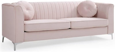 Delray Velvet Sofa in Pink