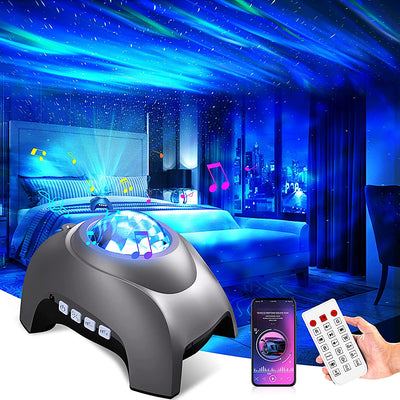 Star Projector Galaxy Light with Bluetooth Speaker, Timer, White Noise, Northern Lights Aurora Projector Night Light Galaxy Projector for Kids Teen Adult Bedroom Decoration